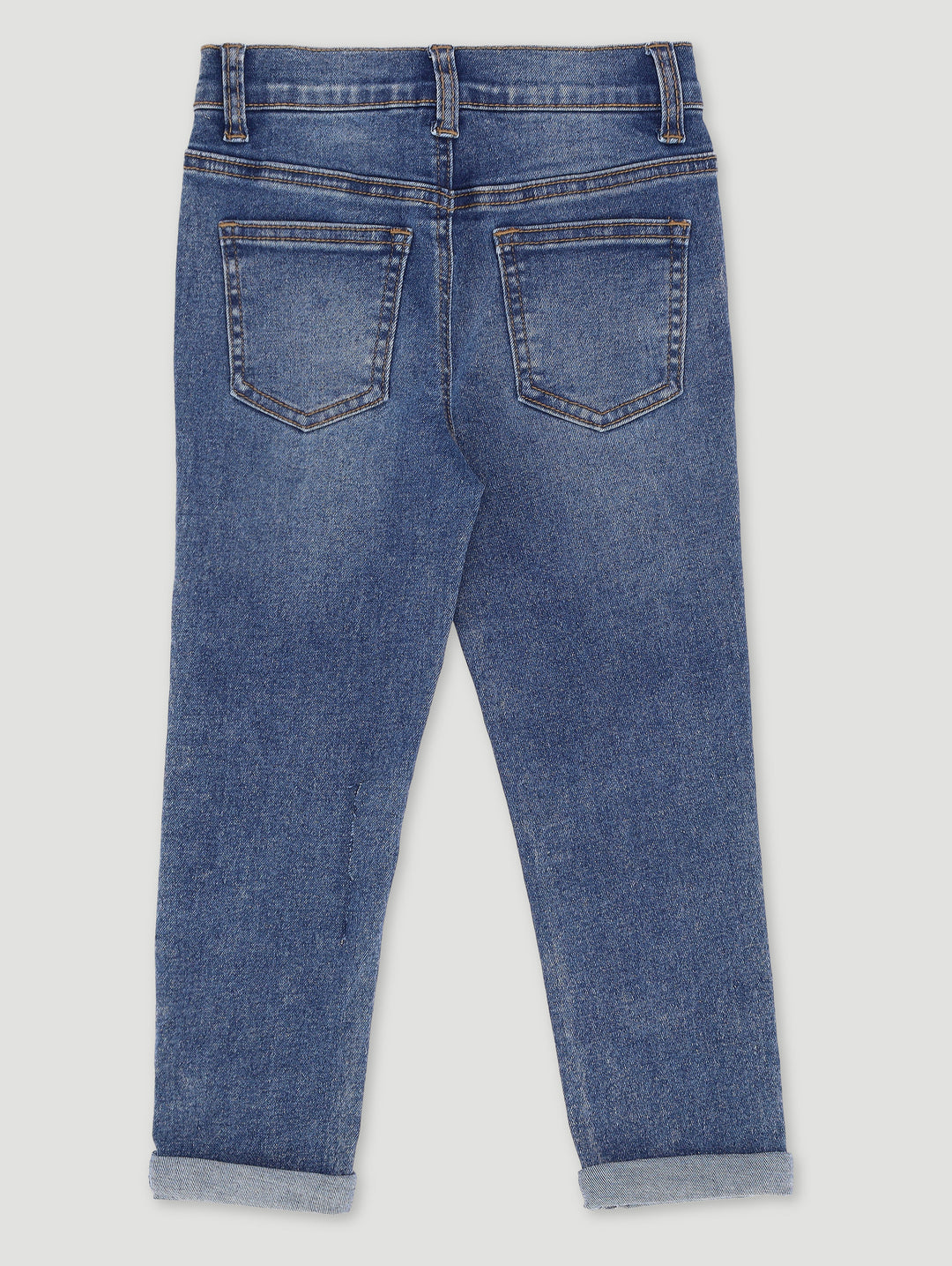 Pre-Boys Rip & Repair Fashion Denim - Mid Blue