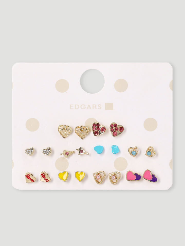 Pre-Girls 10 Pack Studs Earrings
