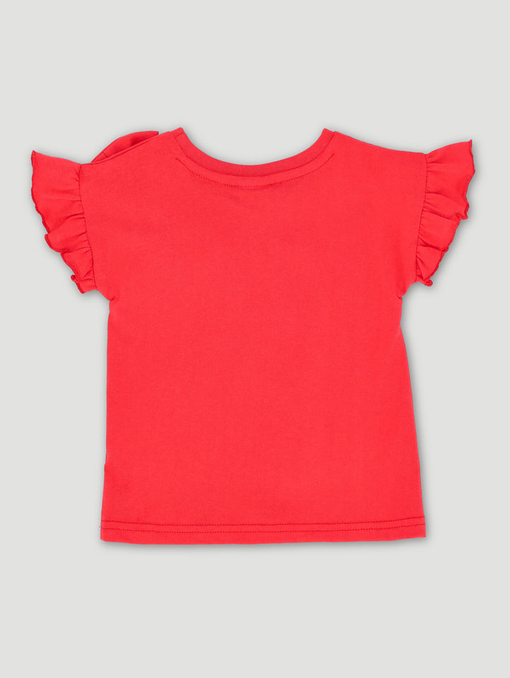 Baby Girls Bow Valentine T-Shirt - Dark Red