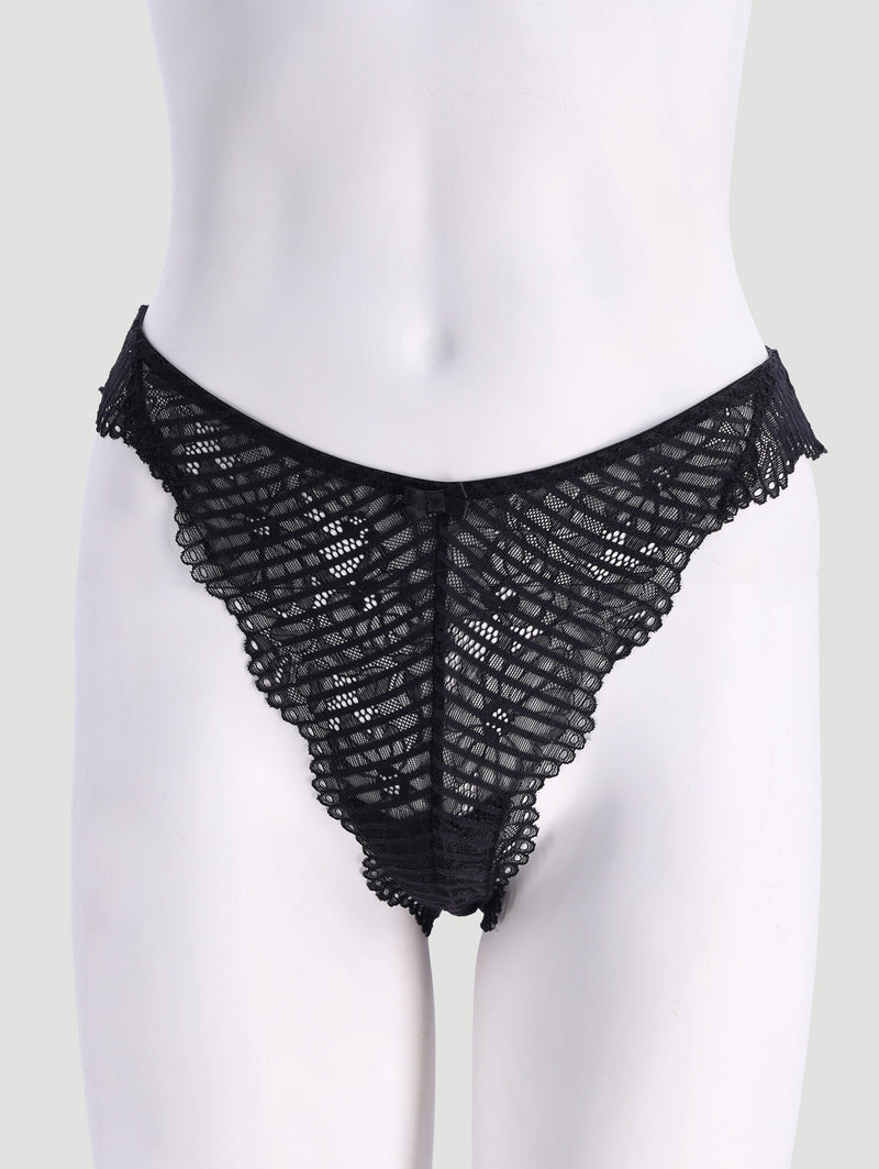 3 Pack Lace G-String - Charcoal/Rose/Navy