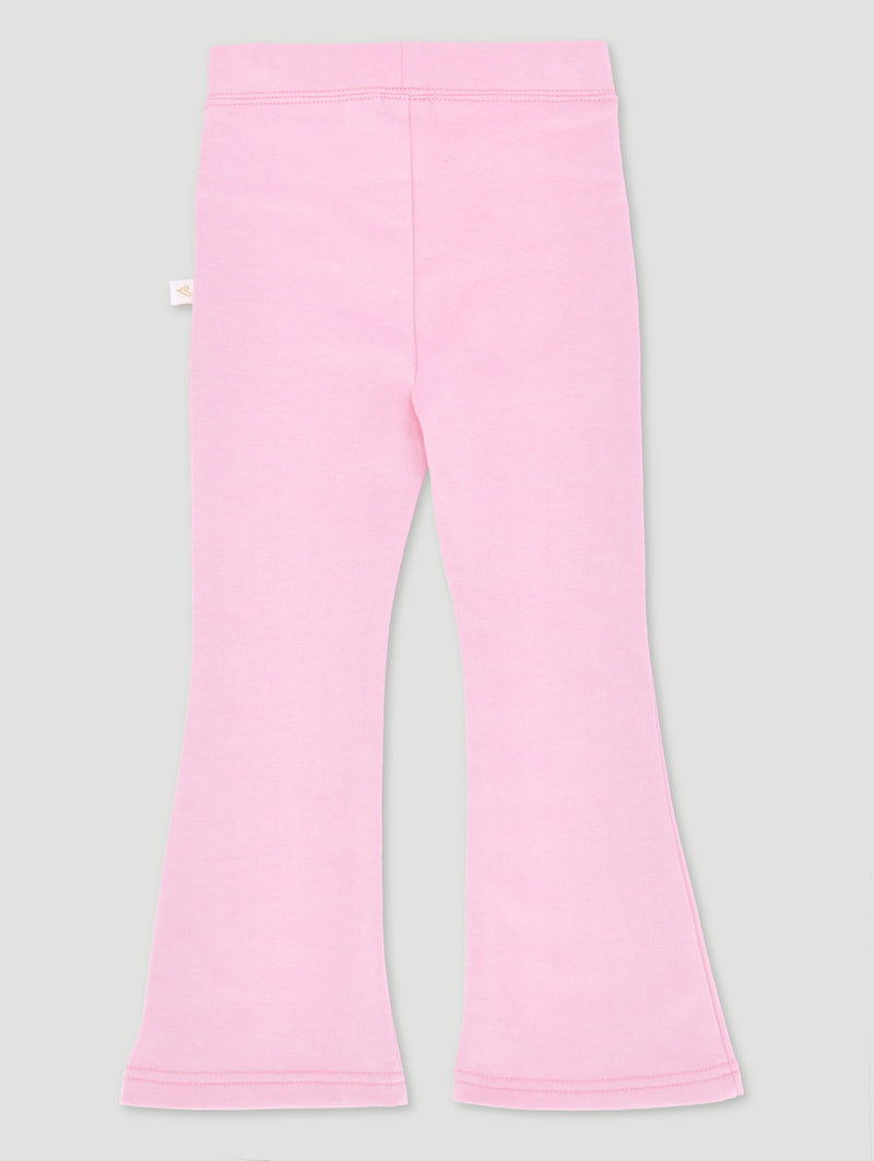 Pre-Girls Brushed Fleece Plain Flare Leg Pants - Pink