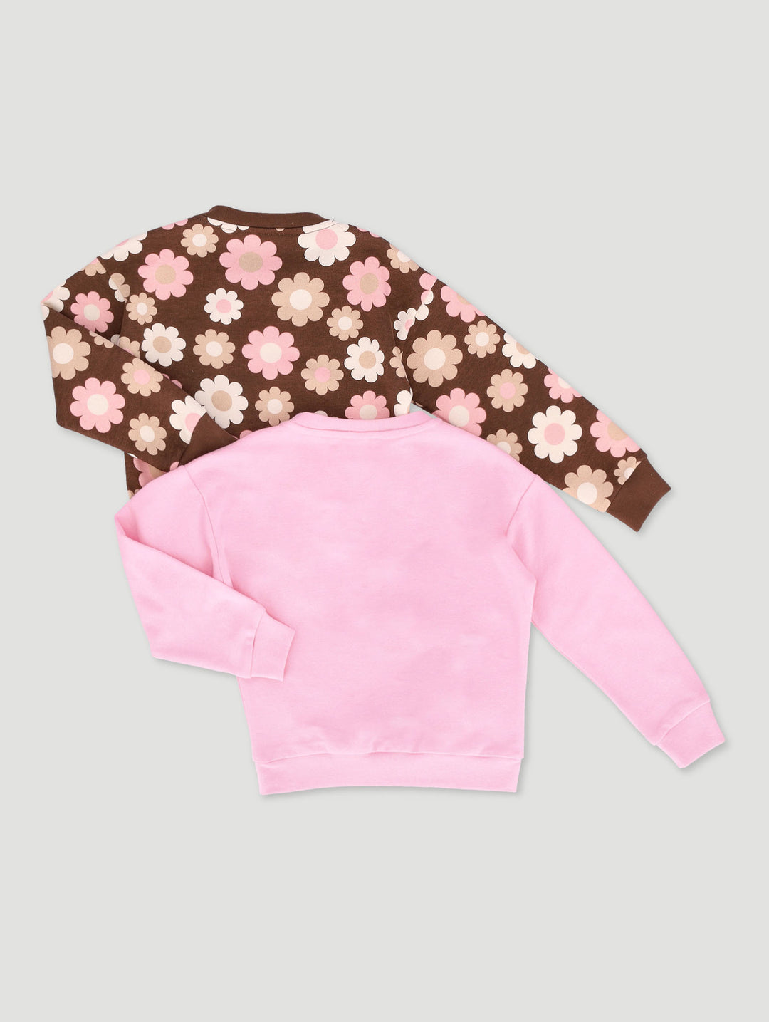 Pre-Girls 2 Pack Floral Print Track Top - Brown/Pink