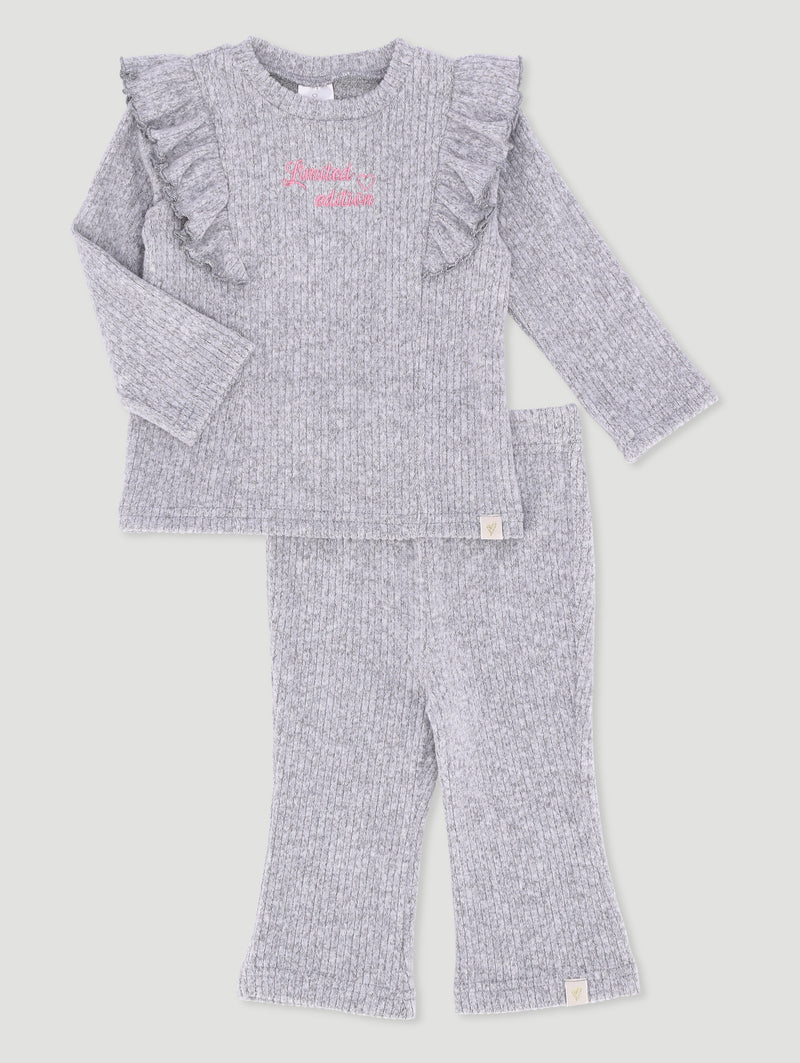 Baby Girls Limited Edition Brushed Rib Legging Set - Grey