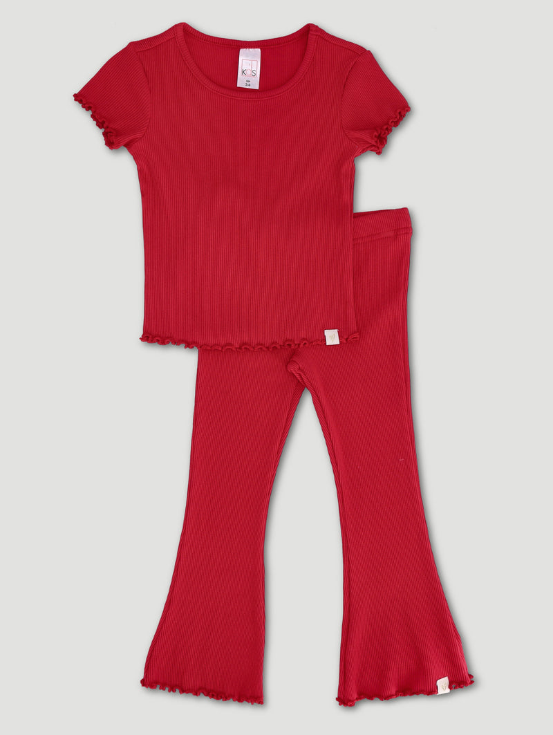 Pre-Girls Rib Set - Red