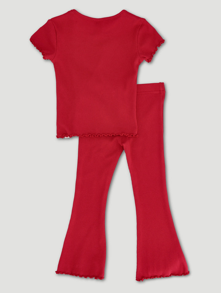 Pre-Girls Rib Set - Red