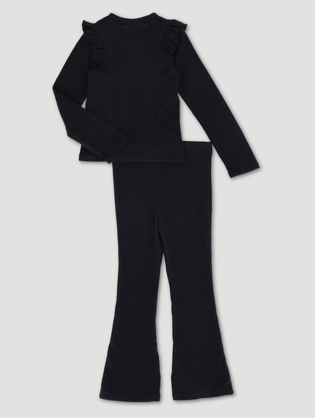 Pre-Girls Unbrushed Rib Set - Black