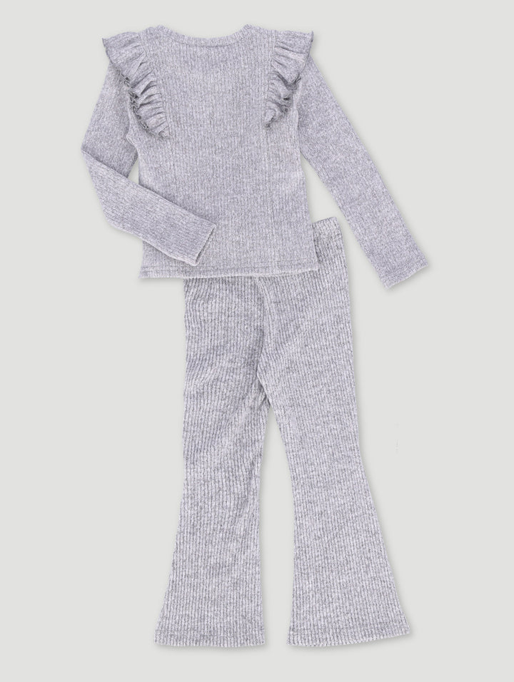 Pre-Girls Unbrushed Rib Set - Grey