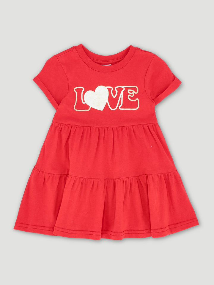 Baby Girls Statement Knit Dress - Red