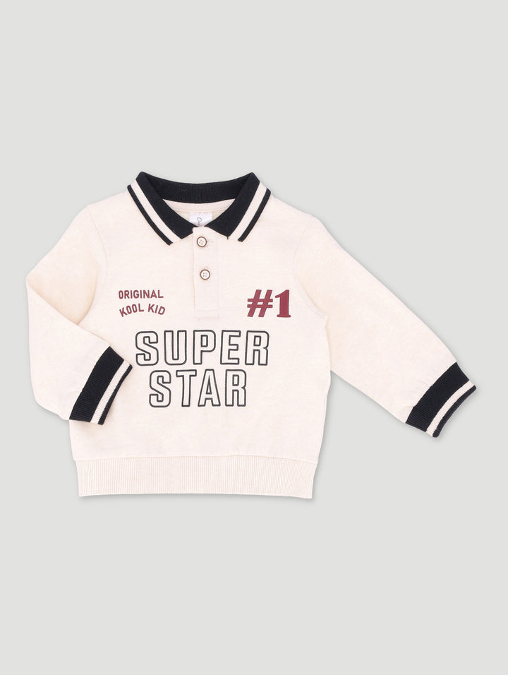 Baby Boys Statement Golfer - Cream