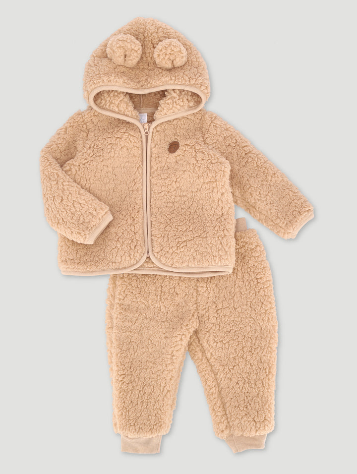 Baby Girls Sherpa Set - Tan
