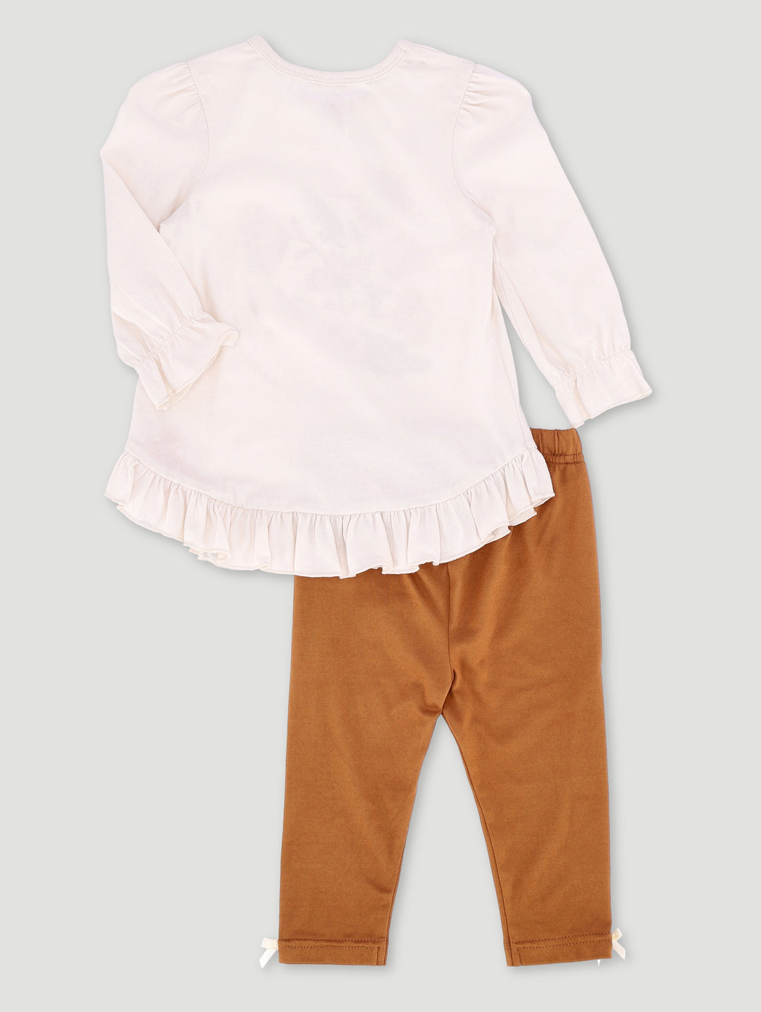 Baby Girls Frill Hem Set - Rust
