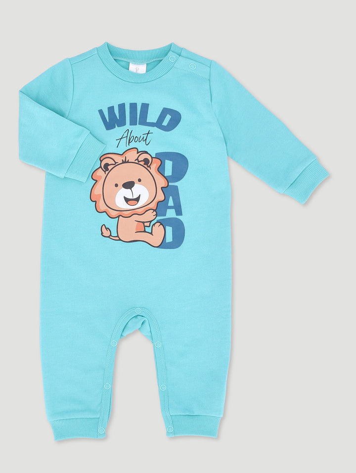 Baby Boys Wild About Dad Brushed Sleepsuit - Blue