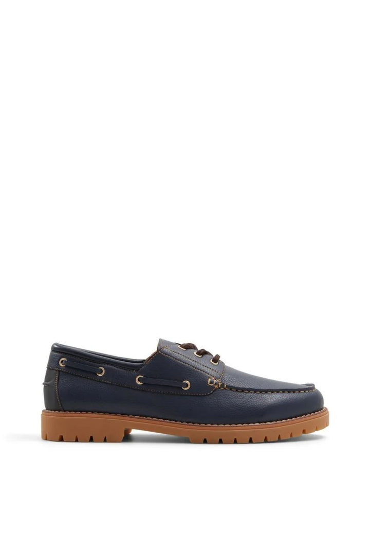 Renzo Cleated Moccasin Slip In Loafer - Navy