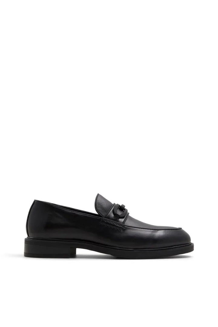 Hatton Metal Trim Heeled Slip In Loafer - Black