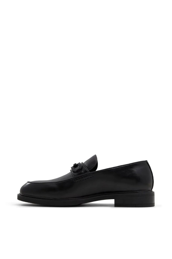 Hatton Metal Trim Heeled Slip In Loafer - Black