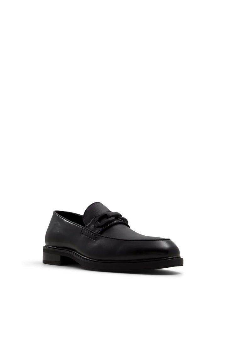 Hatton Metal Trim Heeled Slip In Loafer - Black