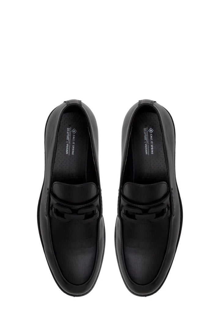 Hatton Metal Trim Heeled Slip In Loafer - Black