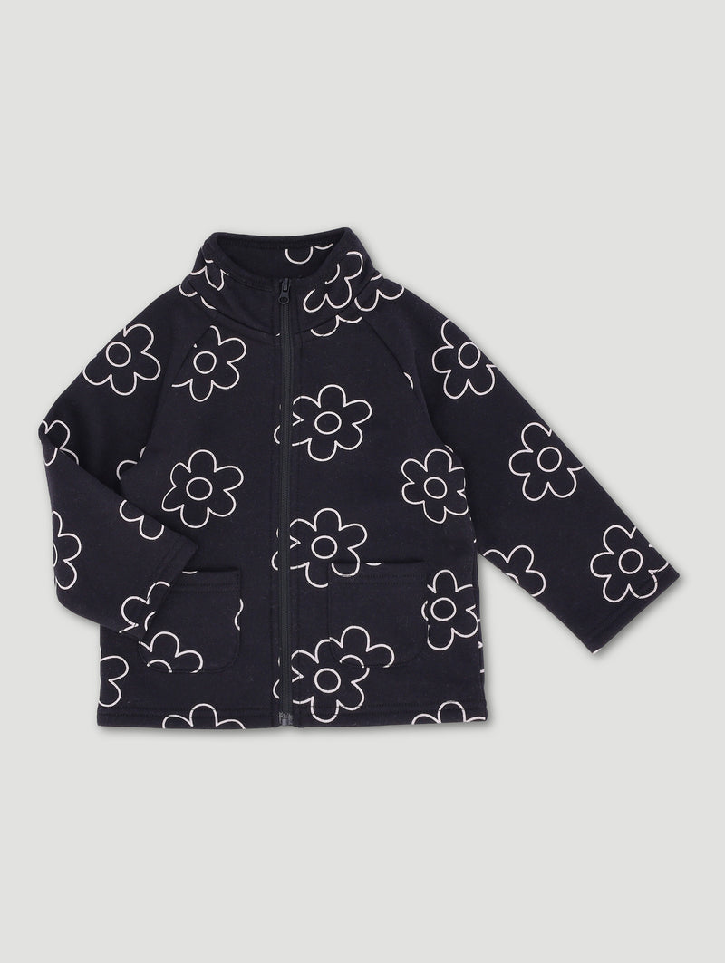 Baby Girls Lined Fleece Pocket Jacket - Black