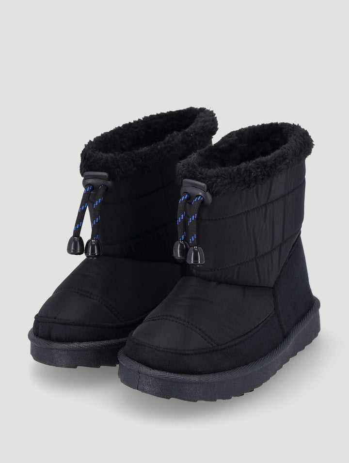 Pre-Boys Quitled Slipper Boot - Black