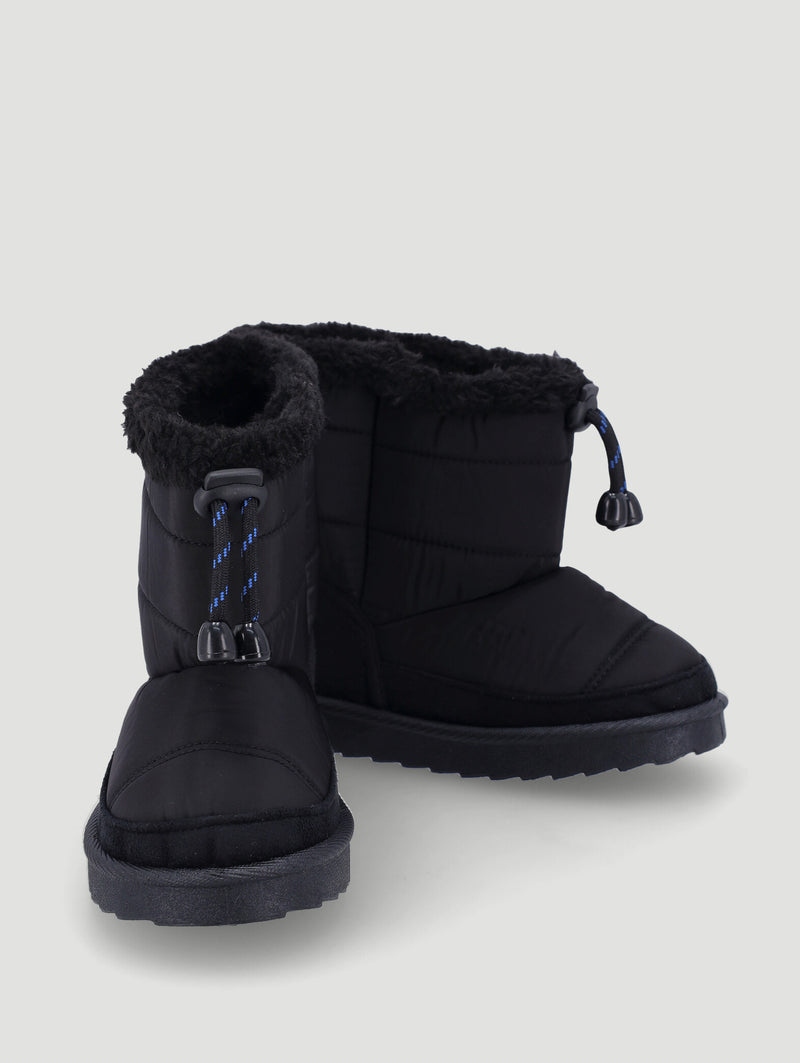 Pre-Boys Quitled Slipper Boot - Black