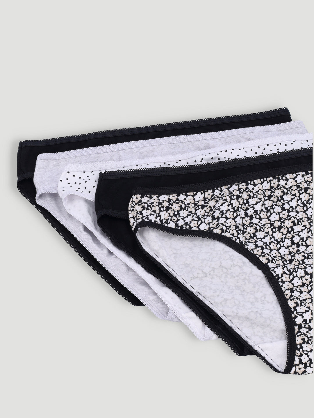 5 Pack Cotton Stretch Bikini Panties - Multi