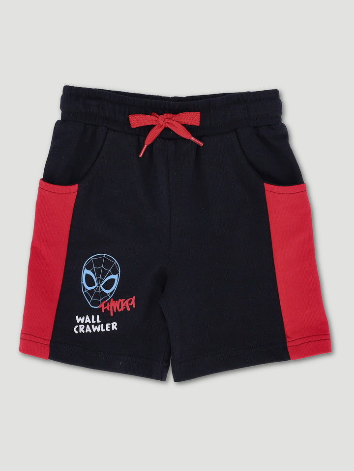 Pre-Boys Spiderman Fleece Short - Black/Red