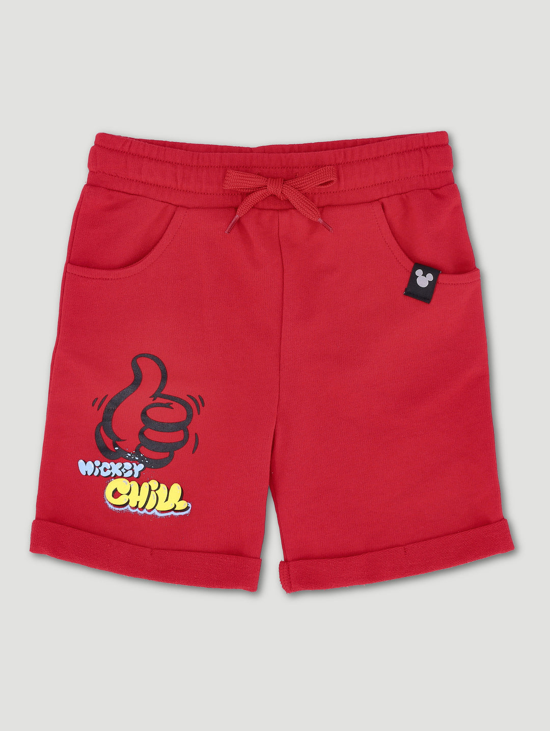 Pre-Boys Mickey Fleece Short - Red