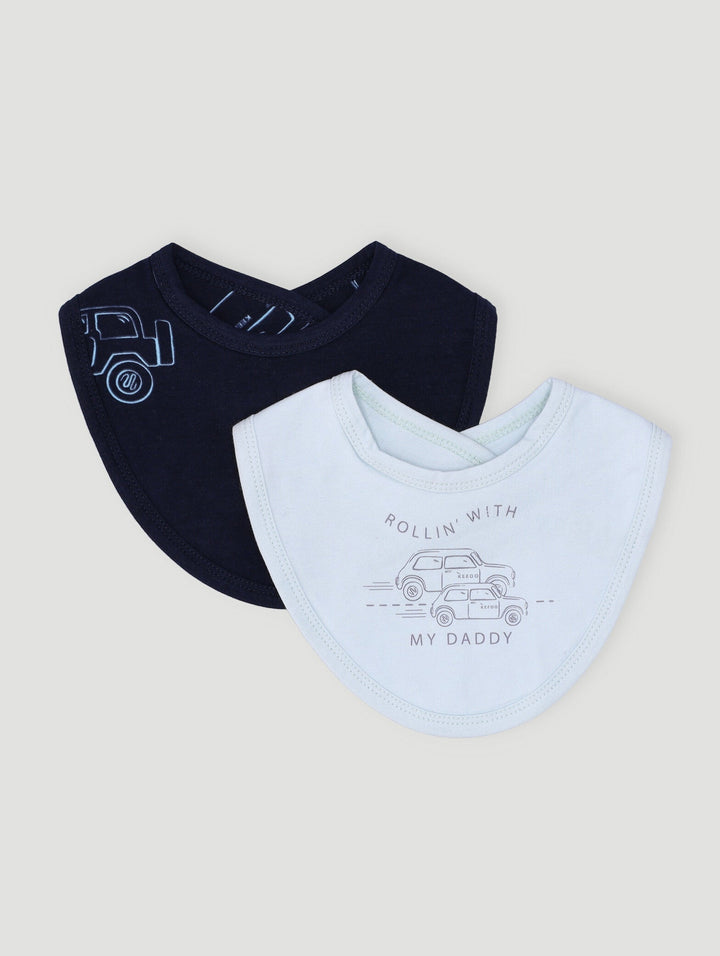 Keedo Baby Boys 2 Pack Cars Bib