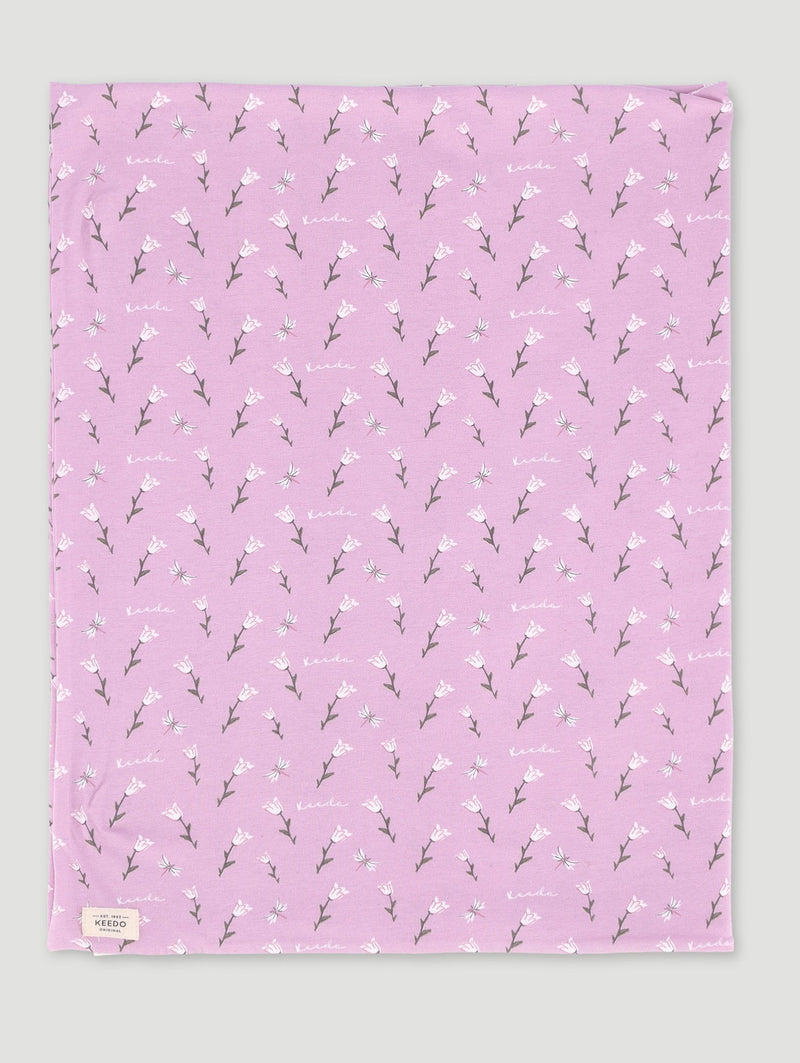 Keedo Lilac Flower Printed Cotton Lycra Blanket