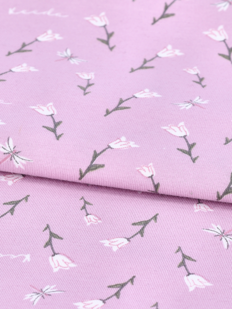 Keedo Lilac Flower Printed Cotton Lycra Blanket