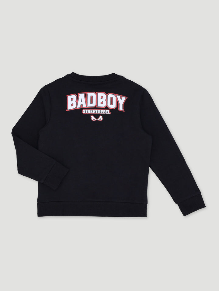 Pre-Boys Street Rebel Crew Top - Black