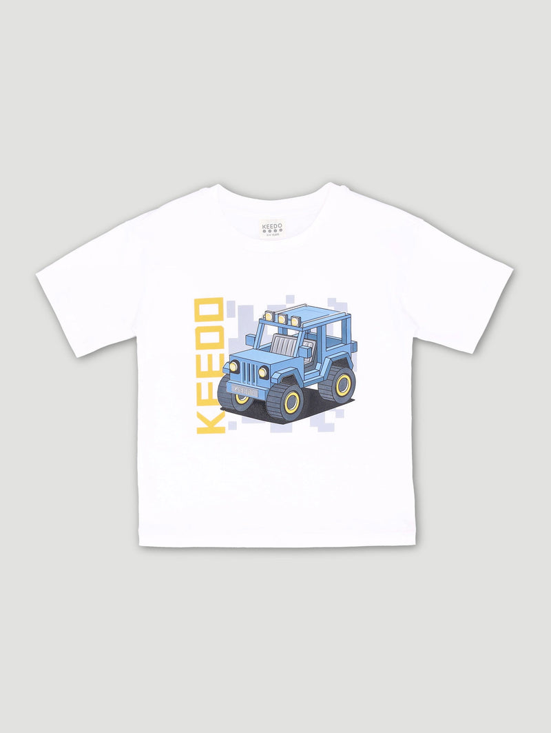 Keedo Boys Cars Short Sleeve Fashion Tee