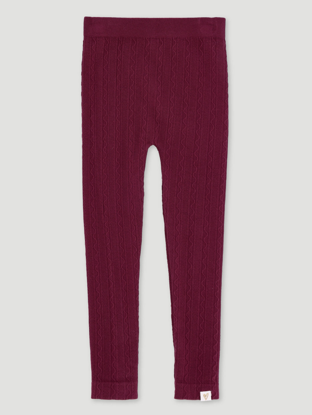 Pre-Girls Cable Knit Pant - Burgundy