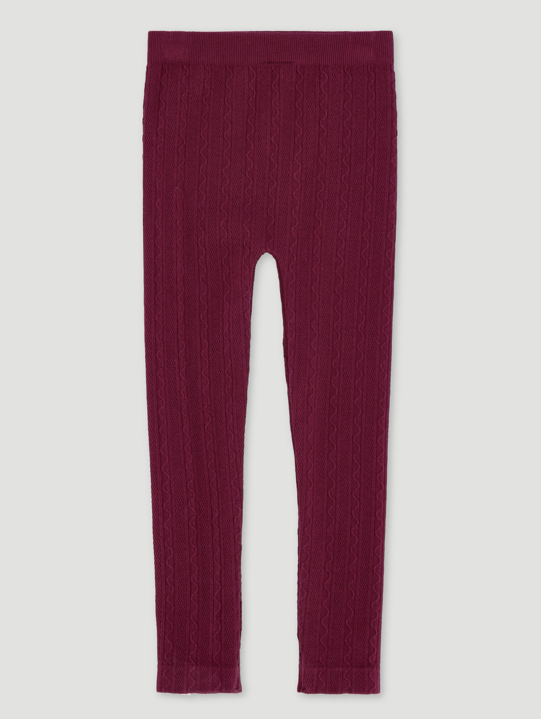Pre-Girls Cable Knit Pant - Burgundy