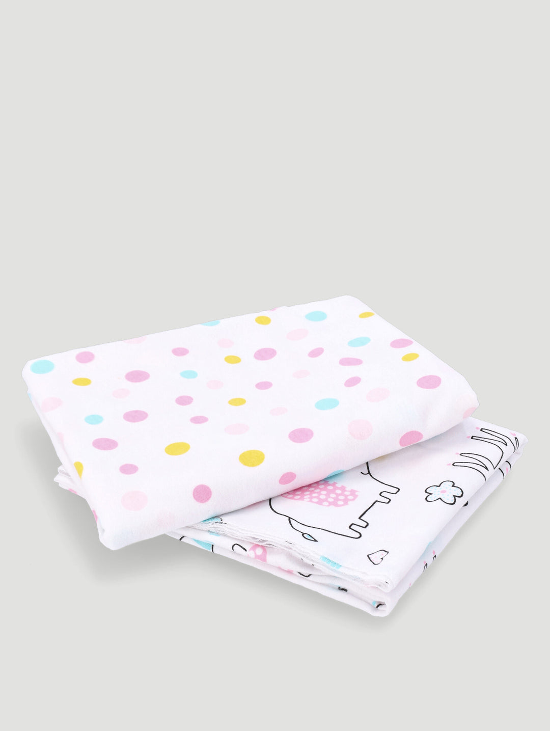 Baby Girls 2 Pack Bunny & Friends/Polka Dots Receiver - Pink