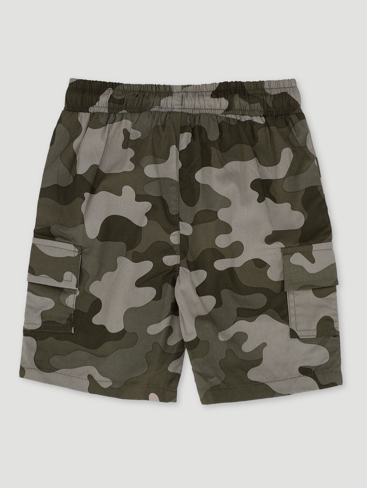 Pre-Boys Cargo Twill Short - Camo