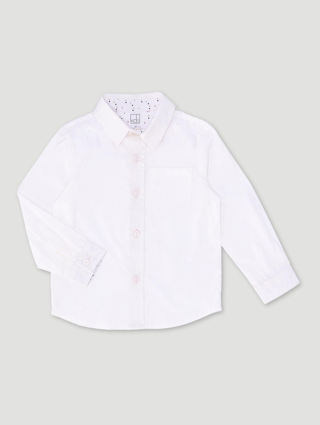 Pre-Boys Long Sleeve Contrast Formal Shirt - White