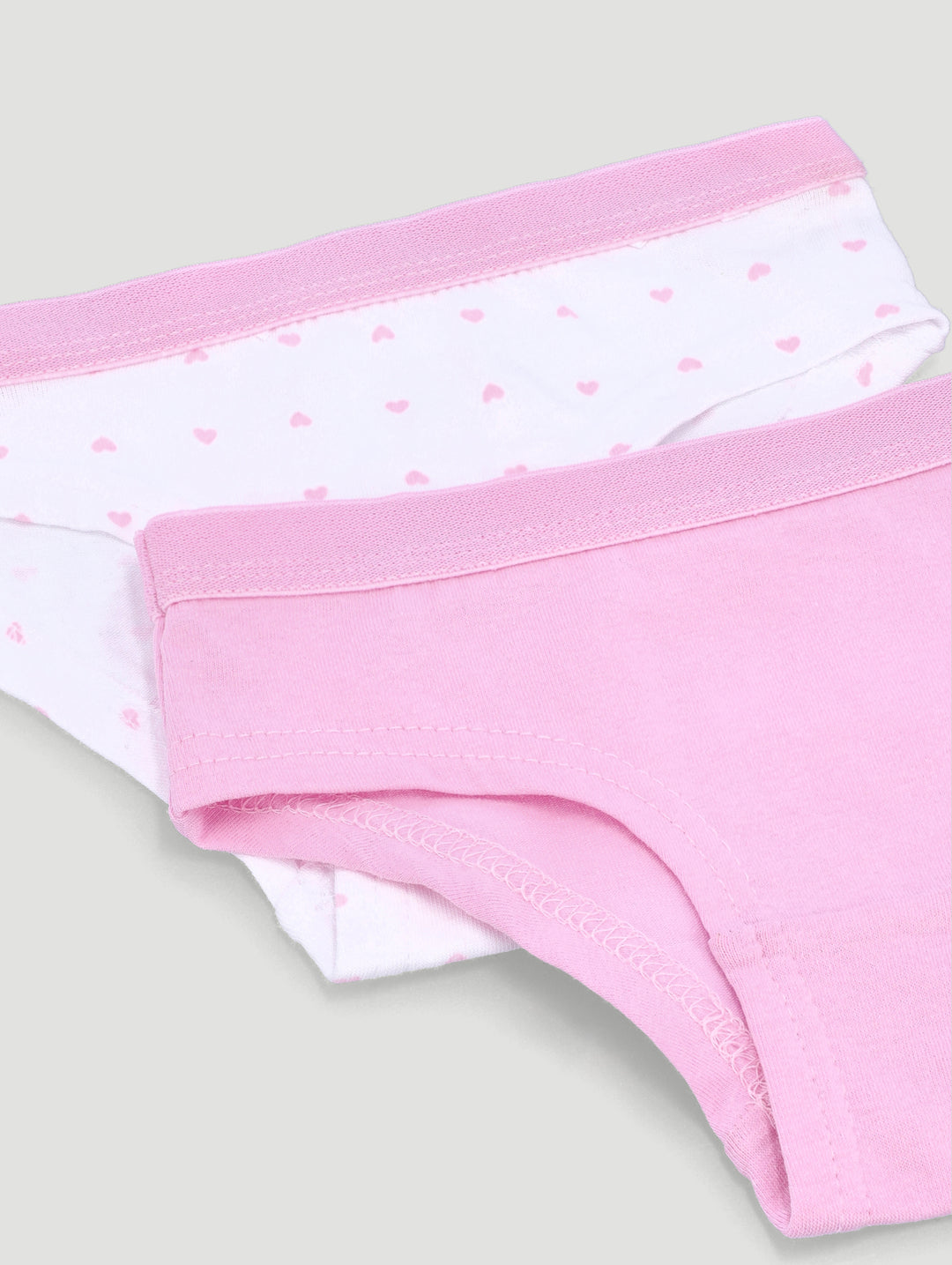 Pre-Girls 2 Pack Hearts Cotton Boyleg Panties - Pink