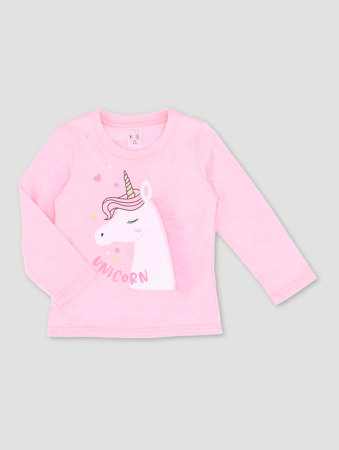 Pre-Girls Unicorn Frill Tee - Pink