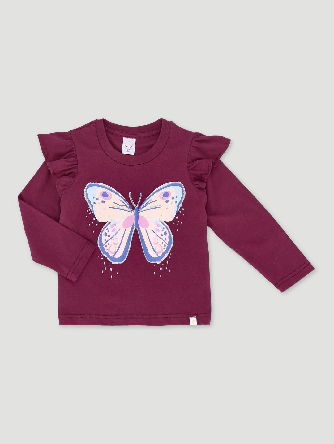Pre-Girls Long Sleeve Tee - Burgundy