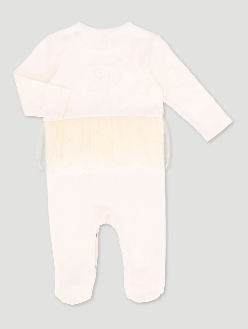 Baby Girls "Best Dad Ever" Sleepsuit - Stone