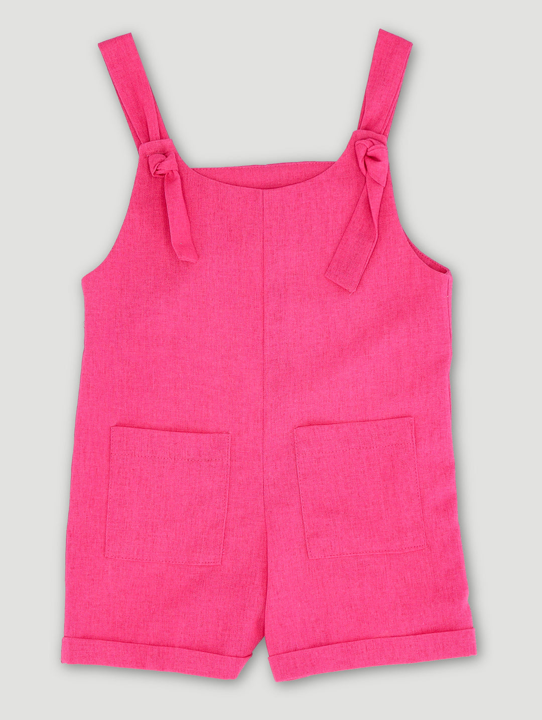 Pre-Girls Linen Jumpsuit - Cerise