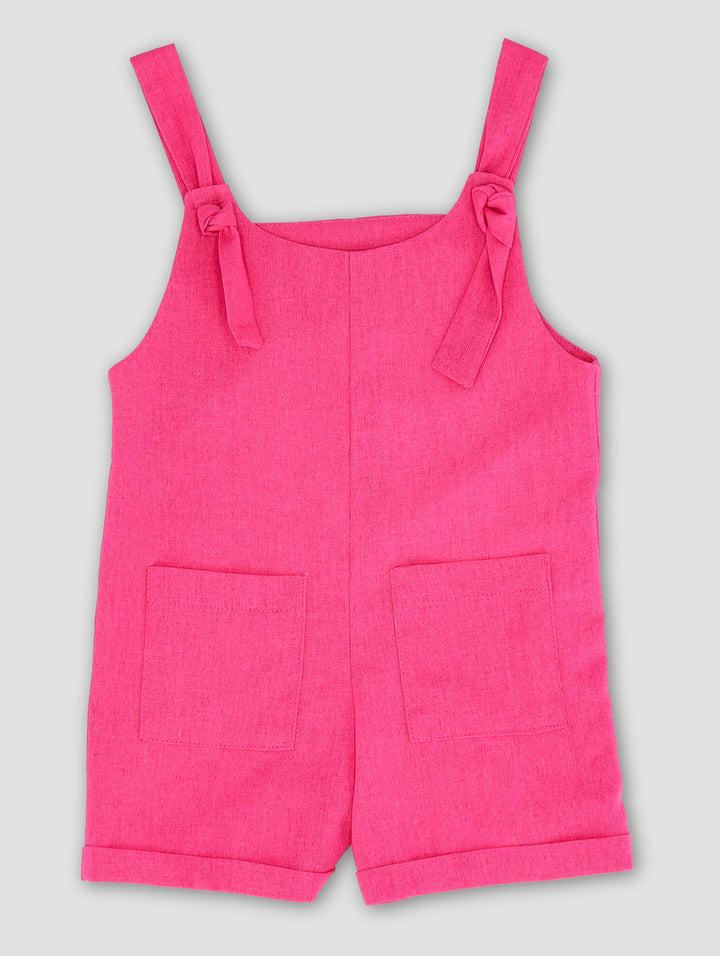 Pre-Girls Linen Jumpsuit - Cerise