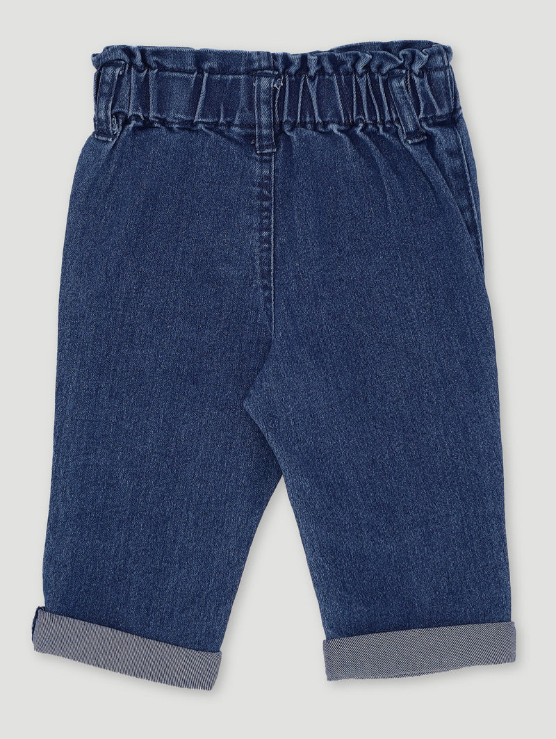 Baby Girls Hearts Denim - Mid Denim