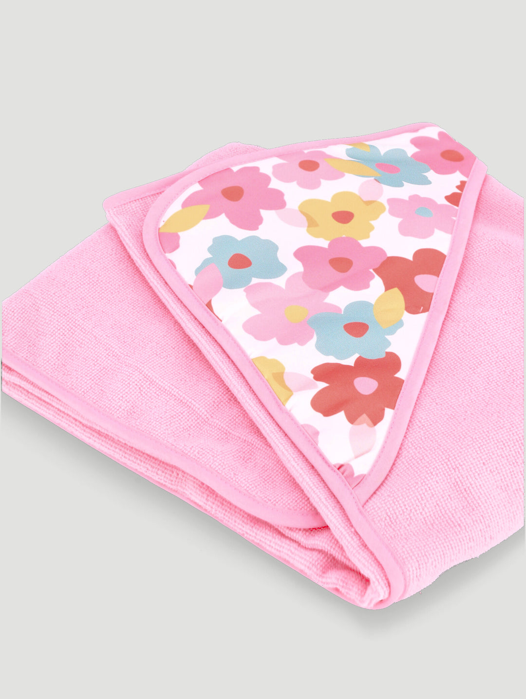 Baby Girls Floral Hooded Towel - Pink