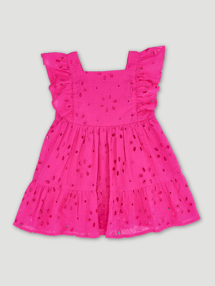 Baby Girls Anglaise Dress - Cerise