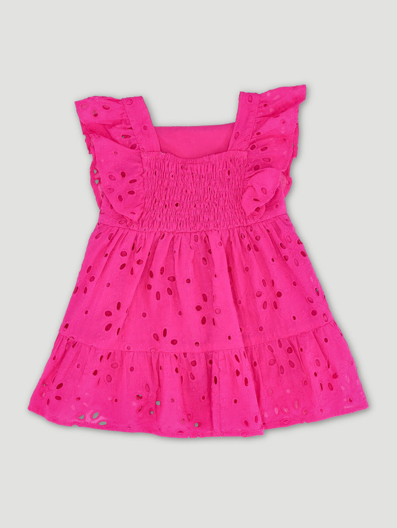 Baby Girls Anglaise Dress - Cerise