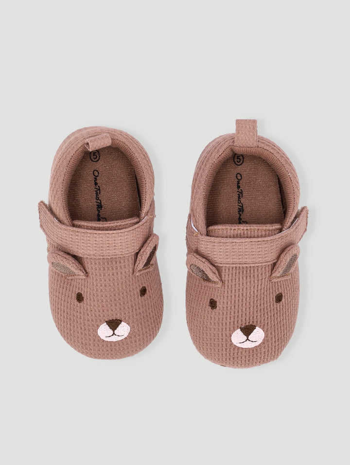 Baby Boys Brown Bear Slipper - Brown