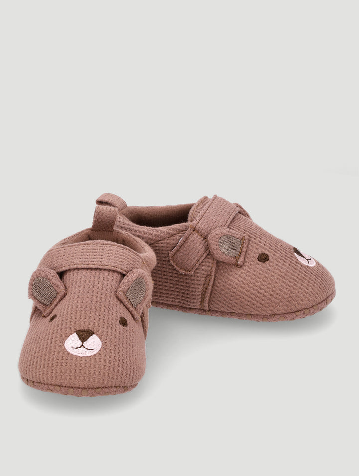 Baby Boys Brown Bear Slipper - Brown