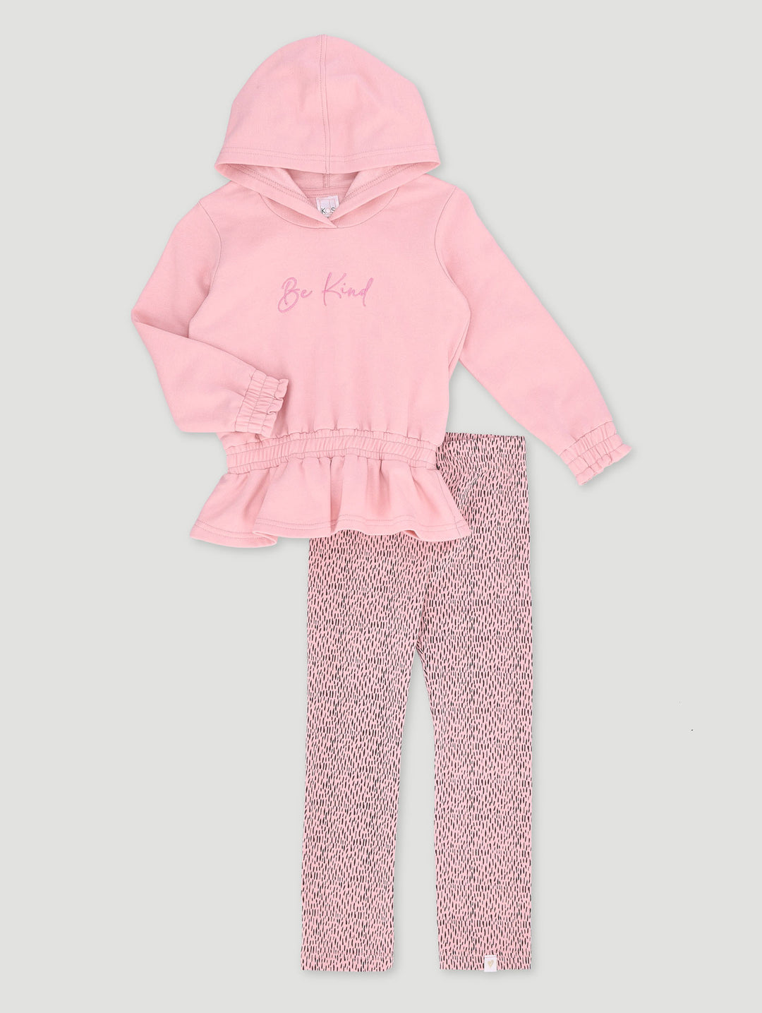 Pre-Girls Peplum Hoody & Leggings Set - Pink